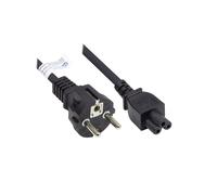 Alcasa P0005-S050 Câble d'alimentation 5m, Prise Type E+F / Coupleur C5, 250V 2.5A, H05VV-F 0.75mm², CEE 7/7, Noir, Connecteurs Mâle/Mâle
