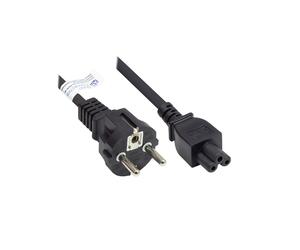 Alcasa P0005-S050 Câble d'alimentation 5m, Prise Type E+F / Coupleur C5, 250V 2.5A, H05VV-F 0.75mm², CEE 7/7, Noir, Connecteurs Mâle/Mâle