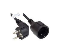 Alcasa P0102-S030 Câble d'alimentation 3m, Noir, Type E+F vers Type F, 250V/16A, H05VV-F, PVC, Connecteurs Mâle coudé/Femelle droit