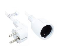 Alcasa P0102-W050 câble électrique Blanc 5 m Prise d'alimentation type E+F Prise d'alimentation type F