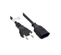 Alcasa P0300-S050 Câble d'alimentation secteur 5m, Prise Type C mâle-mâle, 250V 2.5A, H03VVH2-F 2x0.75mm², PVC Noir