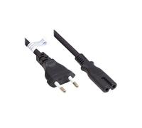 Alcasa P0370-S100 Câble d'alimentation 10m Noir Prise Type C - Coupleur C7, H03VVH2-F, 250V 2.5A, Conducteurs 2 x 0.75mm²