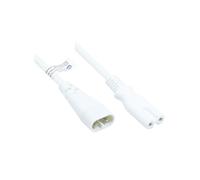 Alcasa P0870-W020 : Câble d'alimentation 2m Blanc, Coupleur C8 - Coupleur C7, 250V 2.5A, H03VVH2-F, 2 conducteurs 0.75mm², PVC