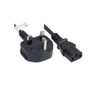 Alcasa P7030-S030 : Câble d'alimentation 3m, Prise type G (Mâle) vers Coupleur C13 (Femelle), H05VV-F, 250V 10A, Noir, Section 3x1mm²