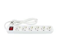 Alcasa PS016-W015 multiprise 1,5 m 6 sorties CA Intérieure Blanc