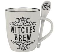 Alchemy Gothic Ensemble tasse et cuillère Witches Brew Blanc/Noir