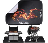 Alckijy Tapis Ignifuge | 80 * 130cm Tapis de protection thermique pliable | Tapis de protection du sol | Tapis pour barbecue | Plaque pare-étincelles | pour BBQ Barbecues Cheminées Sol Pelouse etc