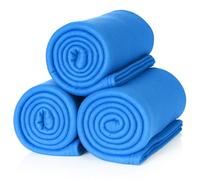 ALCLEAR A3JB Lot de 3 couvertures Polaires, Bleu Jean, 130x160 cm, Douces