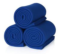 ALCLEAR A3MB Lot de 3 couvertures Polaires, Marine, 130x160 cm, Douces et