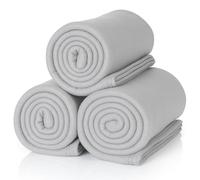 ALCLEAR A3PG Lot de 3 couvertures Polaires, 130x160 cm, Gris Platine, Doux