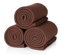 ALCLEAR A3SB Lot de 3 couvertures Polaires 130x160 cm, Brun Chocolat, Douce