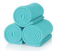 ALCLEAR A3T Lot de 3 couvertures Polaires Turquoise 130 x 160 cm Oeko-TEX