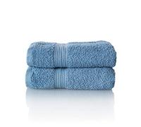 ALCLEAR - Lot de Serviettes éponge de qualité supérieure, Gamme Disponible en 6 Coloris et 5 Tailles, Coloris : Jeans Bleu, 2 Serviettes de Bain de 50 x 100 cm, Oeko-Tex Standard 100 29HJB