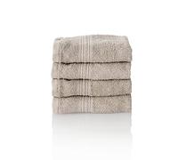 ALCLEAR - Lot de Serviettes éponge de qualité supérieure, Gamme Disponible en 6 Coloris et 5 Tailles, Coloris : Gris Platine, 4 Serviettes pour Le Visage de 30 x 50 cm, Oeko-Tex Standard 100