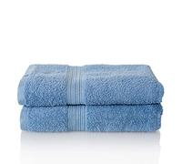 ALCLEAR - Lot de Serviettes éponge de qualité supérieure, Gamme Disponible en 6 Coloris et 5 Tailles, Coloris : Jeans Bleu, 2 draps de Bain de 70 x 140 cm, Oeko-Tex Standard 100