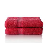 ALCLEAR - Lot de Serviettes éponge de qualité supérieure, Gamme Disponible en 6 Coloris et 5 Tailles, Coloris : Rouge, 2 draps de Bain de 70 x 140 cm, Oeko-Tex Standard 100