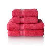 ALCLEAR - Lot de Serviettes éponge de qualité supérieure, Gamme Disponible en 6 Coloris et 5 Tailles, Coloris : Rouge, 2 Serviettes pour de 70 x 140 cm et 2 draps de Bain de 50 x 100 cm