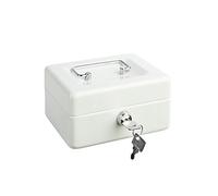 Alco-Albert 840-10 - Petite caisse verrouillable, 152 x 119 x 76 mm, caisse avec compartiment à monnaie, 2 clés, blanc