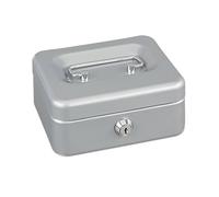 Alco-Albert 840-36 - Petite caisse verrouillable, 152 x 119 x 76 mm, caisse avec compartiment à monnaie, 2 clés, argent