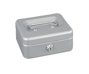 Alco-Albert 840-36 - Petite caisse verrouillable, 152 x 119 x 76 mm, caisse avec compartiment à monnaie, 2 clés, argent