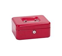 Alco-Albert 841-12 - Petite caisse verrouillable, 195 x 145 x 80 mm, caisse avec compartiment à monnaie, 2 clés, rouge