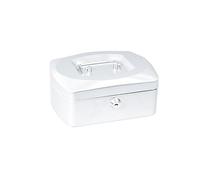 Alco-Albert 8410-10 - Petite caisse verrouillable, caisse avec plateau de comptage de pièces, 2 clés, 205 x 160 x 85 mm, blanche