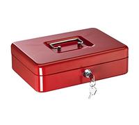Alco-Albert 842-12 - Caisse verrouillable, 250 x 170 x 75 mm, caisse avec compartiment à monnaie, 2 clés, rouge