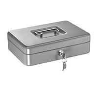 Alco-Albert 842-36 - Caisse verrouillable, 250 x 170 x 75 mm, caisse avec compartiment à monnaie, 2 clés, argent