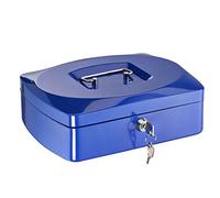 Alco-Albert 8420-15 - Caisse verrouillable, caisse avec plateau de comptage de pièces, 2 clés, 255 x 90 x 200 mm, bleu