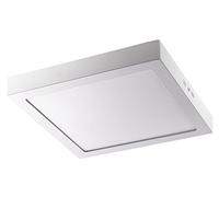 Alco-Albert 9229 - Plafonnier LED, carré, env. 22,5 x 4 cm, argenté, métal, 22,5 x 22,5 x 3,5 cm