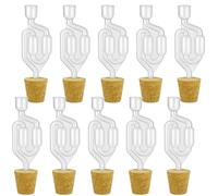 AlcoFermBrew 10 x Bouchon de LIèGE avec Trou 34/24mm + BARBOTEUR Plastique | Bouchons | Bonde | Fermentation Bonde | Dame-Jeanne | Bonbonne | Levure de vin