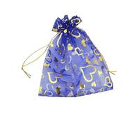 ALCXAZS 100 pièces sacs à cordon réglables pochettes cadeaux décoration poche à bonbons fournitures d'emballage d'anniversaire de noël, Bleu foncé, 10 * 12 cm