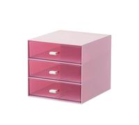 ALCXAZS Organisateur de tiroir en Plastique, adapté à Chaque Taille de Bureau, avec Larges Applications, boîte Rangement en ABS, Organisateur Rangement, Rose, Triple Grille
