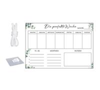 ALCXAZS Planificateur de Repas hebdomadaire effaçable 30 x 20 cm, Outil Pratique pour la préparation des Repas hebdomadaires, planificateur Familial avec 6, Transparent, sans Stylo