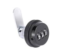 ALCXAZS Serrure à combinaison en alliage de Zinc solide, pour tiroir de casier d'armoire, serrure à came combinaison 3 chiffres, came combinée Jzk, Etc, 19x30mm noir