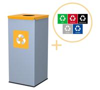 Alda Eco - Poubelle Carrée 60l - Jaune