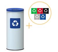 Alda Eco - Poubelle de tri sélectif Nord White 45 l - Bleue