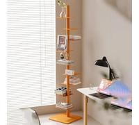 ALDNMBR Bibliothèque Échelle Métallique À 9 Niveaux, Étagère Verticale Haute Et Étroite, Meuble De Rangement Autoportant Peu Encombrant pour La Maison, Le Salon, La Chambre Ou Le Bureau. Orange