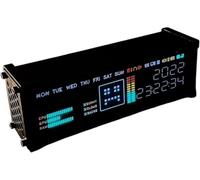 ALDNMBR Horloge Électronique À Tube Fluorescent, Horloge De Bureau À Matrice LED, Affichage Programmable Au Format 12/24 H, Luminosité Et Couleur Réglables pour Salle De Jeux Et Bureau À Domicile