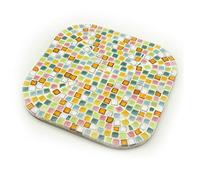 ALEA Mosaic Kit de mosaique, 10X10cm, 4 dessous de tasse Blanc perlé - Rouge