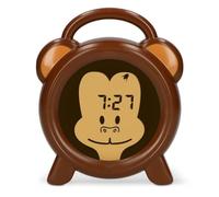 Alecto BC-100 Monkey Reveil Enfant, Reveil Enfant Educatif Jour/Nuit, Horloge Enfant - Réveil éducatif pour Enfants - Veilleuse - Singe, Marron