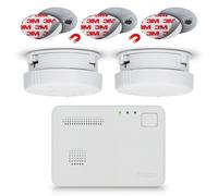Alecto BPB19 - Kit de protection incendie comprenant 2 mini-détecteurs de fumée, 1 détecteur de monoxyde de carbone et 3 kits de fixation magnétique