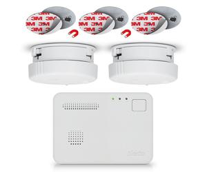 Alecto BPB19 - Kit de protection incendie comprenant 2 mini-détecteurs de fumée, 1 détecteur de monoxyde de carbone et 3 kits de fixation magnétique
