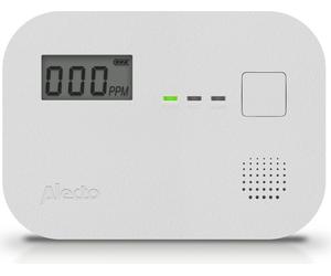 Alecto Kohlenmonoxidmelder mit 10 Jahren Sensorlaufzeit und Dis