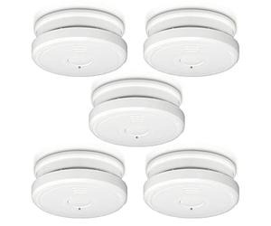 Alecto SA20 Kit détecteur de fumée - avec Bouton de temporisation - Bouton de Test et de réinitialisation - Alarme >85-10 Ans d'autonomie du capteur - Conforme à EN14604:2005/AC:2008-5 x SA20 - Blanc