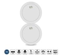 Alecto SD1030 2x - Lot de 2 détecteurs de fumée - Durée de vie de la pile et du capteur : 10 ans - Blanc