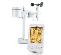 Alecto Station météo WS-4800 – Sans fil 5-en-1, capteur extérieur, écran LCD blanc