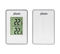 Alecto WS-1050 Station météo compacte - capteur extérieur sans fil, mesure température intérieure et extérieure, affichage max/min, écran clair, portable ou montage mural - Blanc