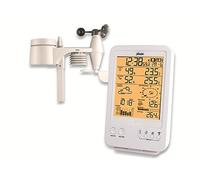 Alecto Station météo WS-4800 – Sans fil 5-en-1, capteur extérieur, écran LCD blanc