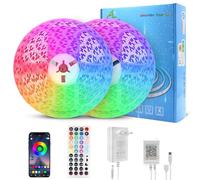 ALED LIGHT Ruban LED 20M, 60 LED/M, 1200 LED, 5050 SMD RGB Multicolore Bande LED avec Télécommande à 44 Touches, App Contrôle, Synchroniser avec Rythme de Musique, 24V, pour Fête/Noël/Chambre(2X10M)